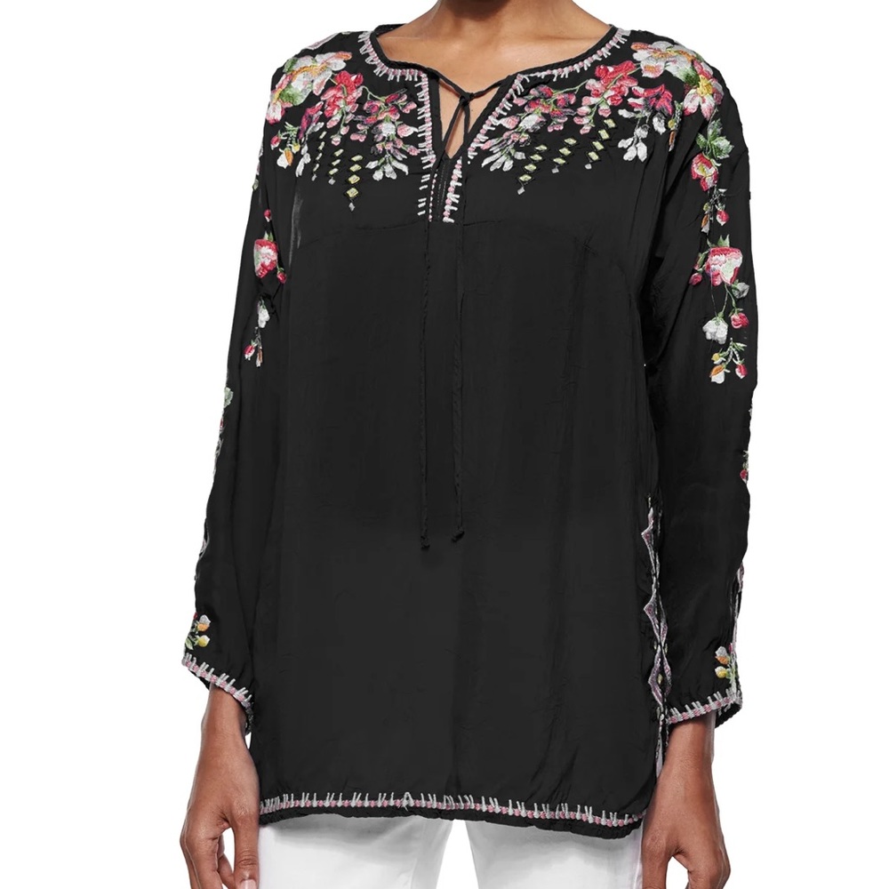 NWT Johnny Was Vanessa Georgette Embroidered Tunic